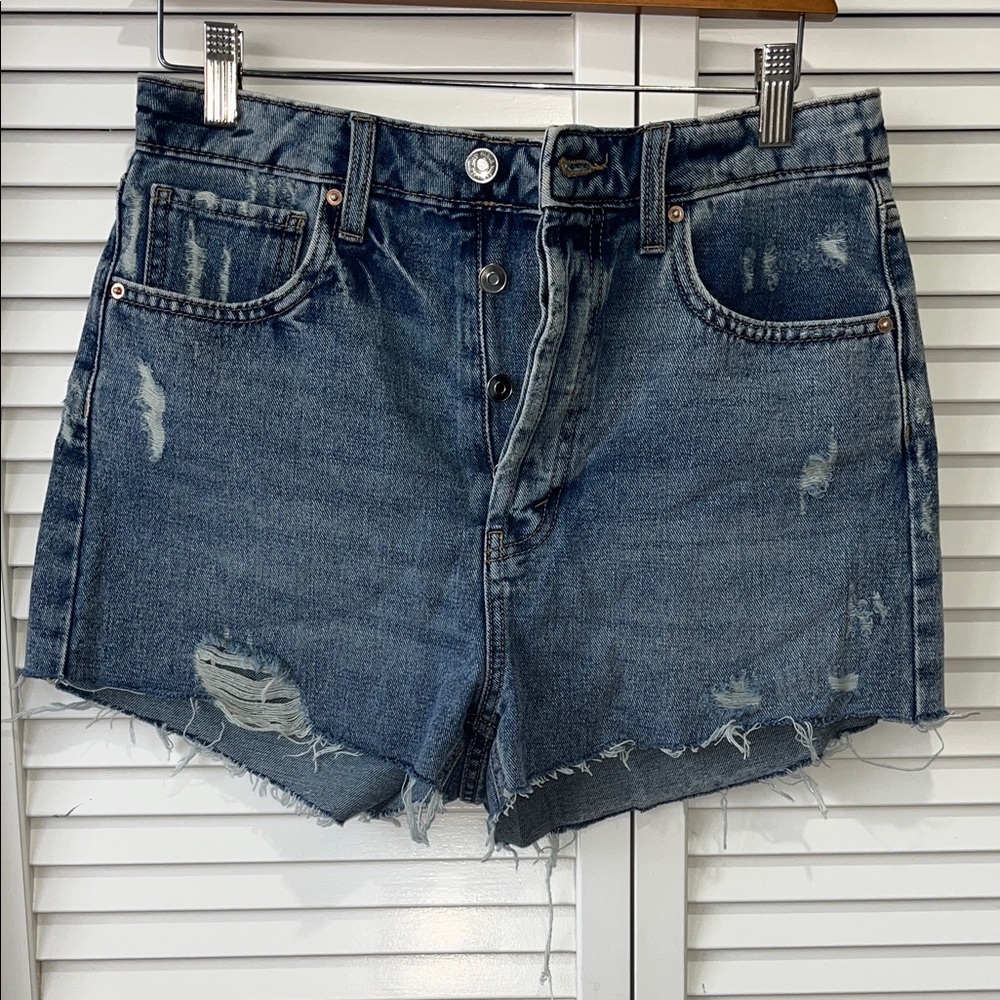 High Rise Cutoff Jean Shorts